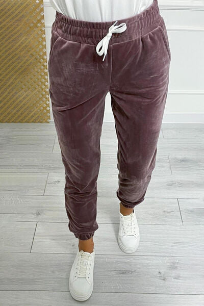 TEEK - Wide Waistband Drawstring Cropped Joggers PANTS TEEK Trend   