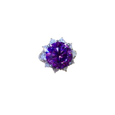 TEEK - 10 Carat Magenta 925 SS Flower Ring JEWELRY TEEK Trend   