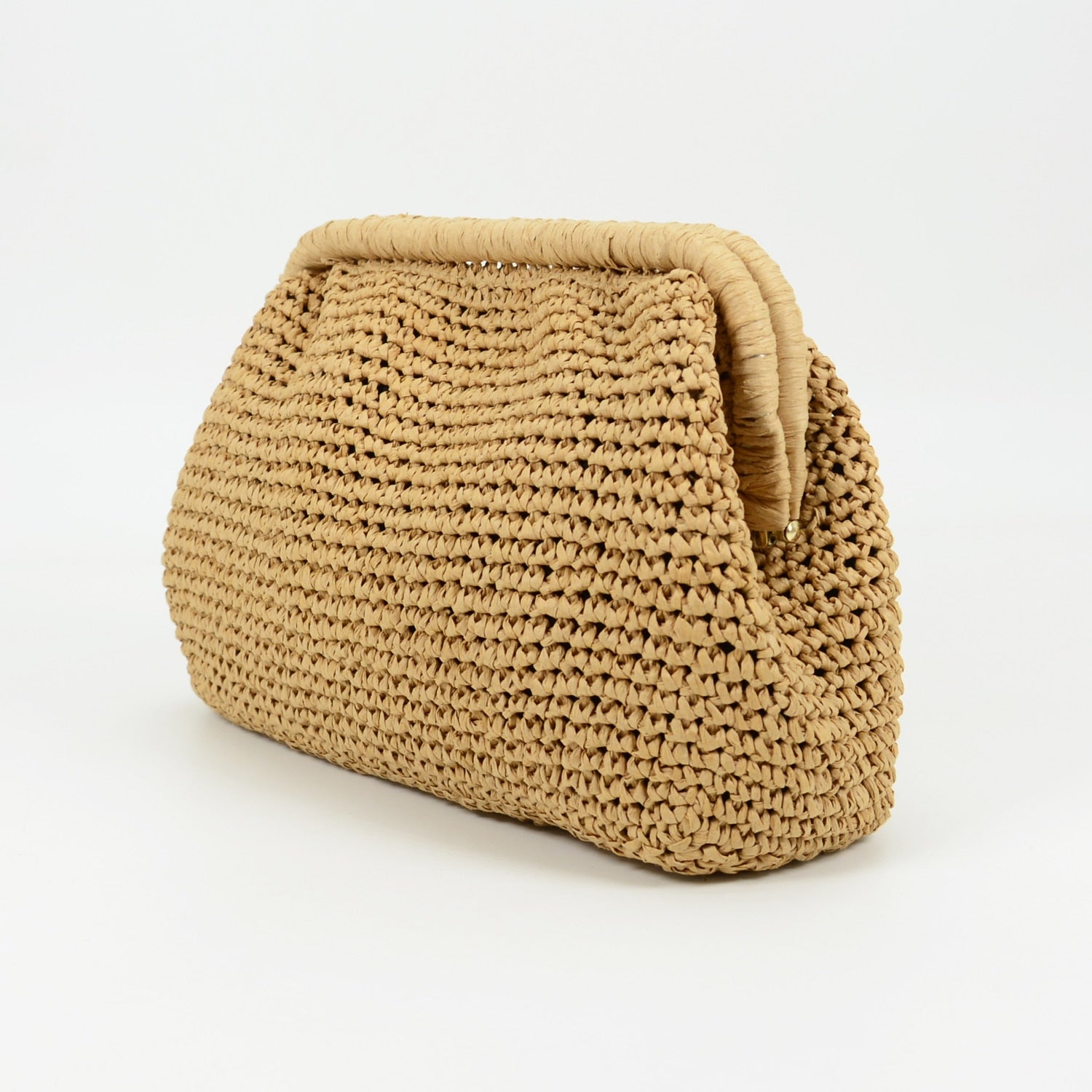 TEEK - Handmade Crocheted Raffia Straw Clutch BAG theteekdotcom   