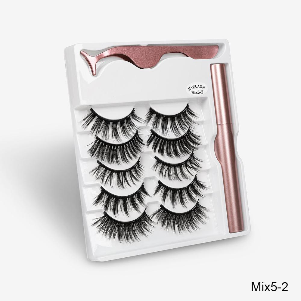TEEK - 5 Pair Magnetic Eyelashes Set | Various Styles EYELASHES theteekdotcom Mix5-2  