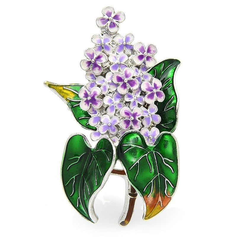 TEEK - Enamel Lilac Flower Brooches JEWELRY theteekdotcom purple  