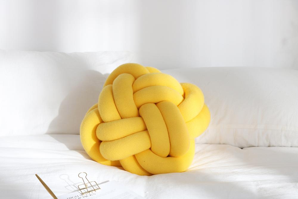 TEEK - Nest Knot Cushion PILLOW theteekdotcom yellow 9.42inx11.81in 