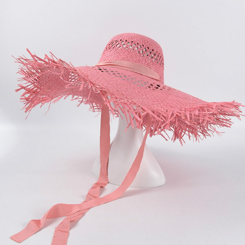 TEEK - Big Brim Tie Beach Hat | Various Colors HAT theteekdotcom pink  