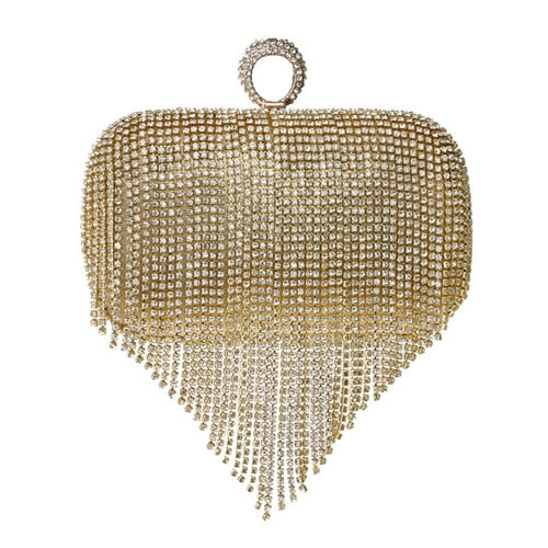 TEEK - Variety of Tassel Bejeweled Evening Bags BAG theteekdotcom YM1011gold  