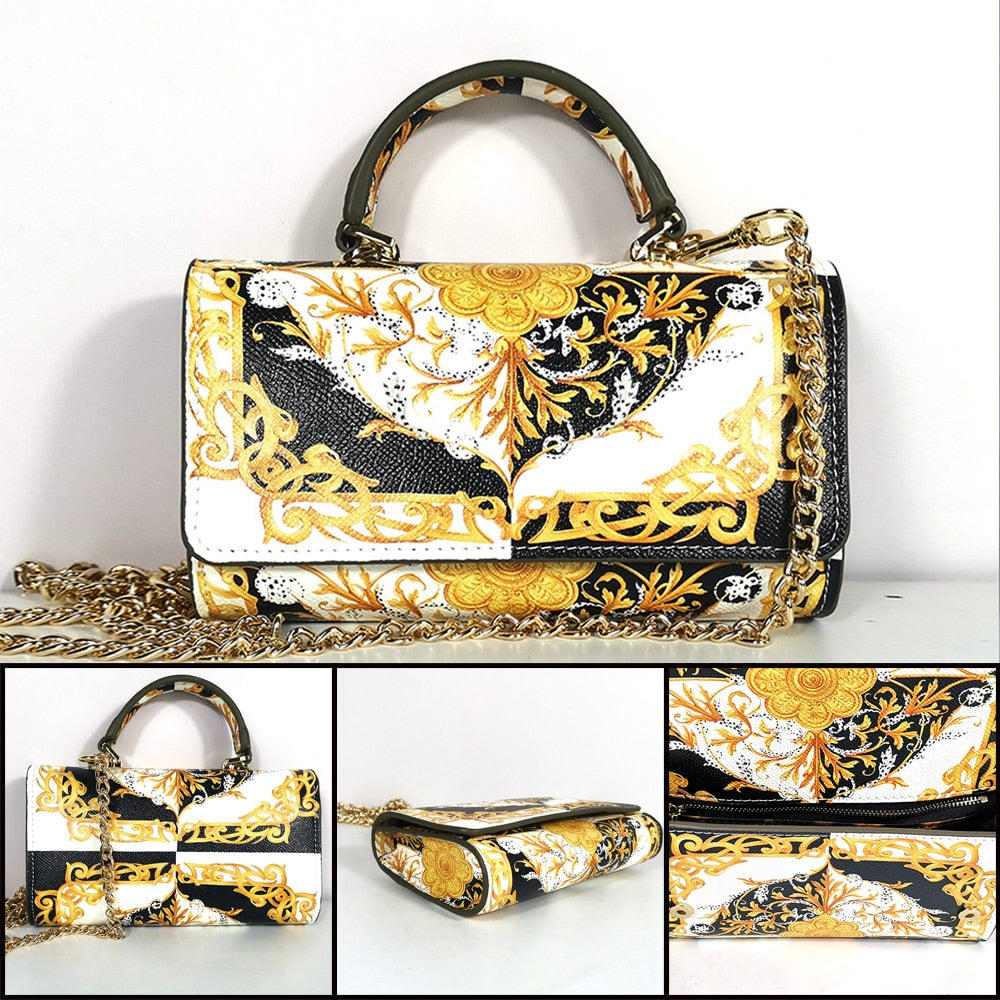 TEEK - Various Royal Printed Handbags BAG theteekdotcom 20a SM: 7.48in x 4.53in x 1.97in 