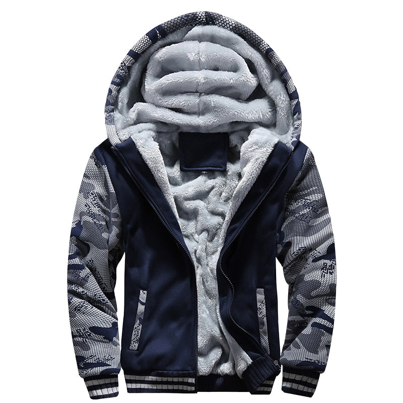 TEEK - Warm Fleece Hooded Jacket JACKET theteekdotcom Blue W03 M 45-55KG 
