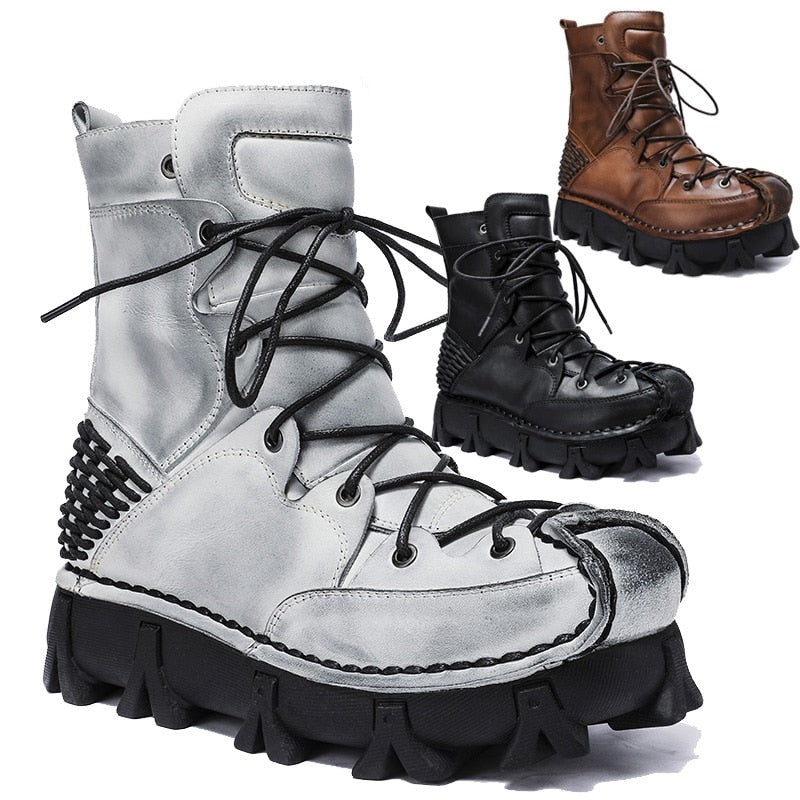 TEEK - Italian Desert Laced Motorcycle Boots SHOES theteekdotcom   