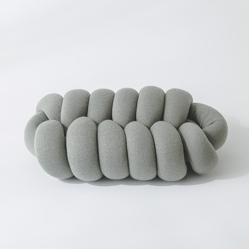 TEEK - Cushion Braided Pillows PILLOW theteekdotcom light gray 9.84inx19.69in 