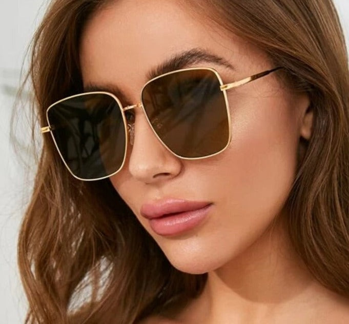 TEEK - Oversized Square Metal Gradient Sunglasses EYEGLASSES theteekdotcom   