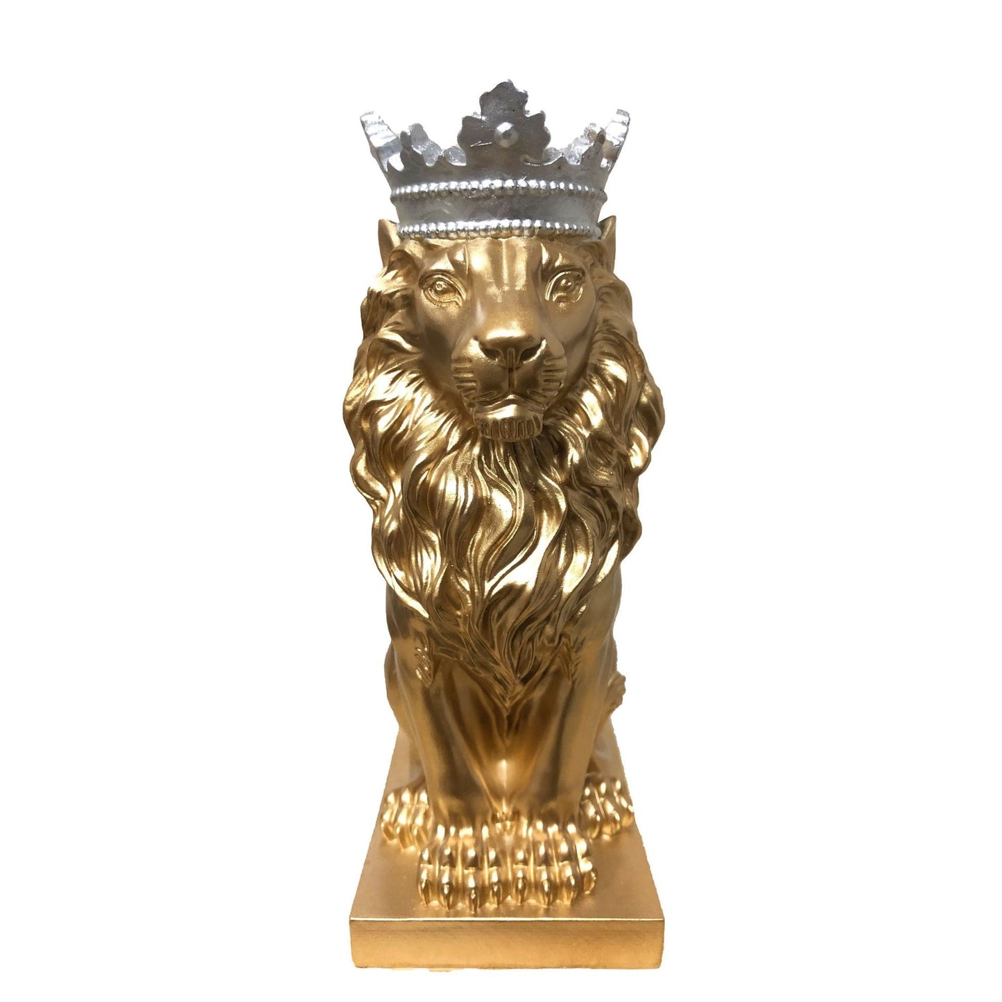 TEEK - Crowned Lion Statue HOME DECOR theteekdotcom Gold 7.87x3.14x3.94in 