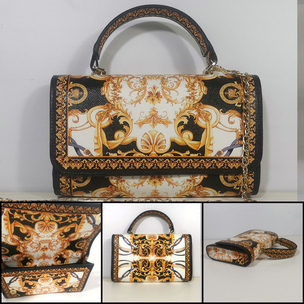 TEEK - Various Royal Printed Handbags BAG theteekdotcom 22 SM: 7.48in x 4.53in x 1.97in 