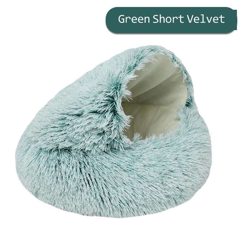 TEEK - Pet Round Plush Nest 2 In 1 Bed PET SUPPLIES theteekdotcom Green Velvet 40cm 