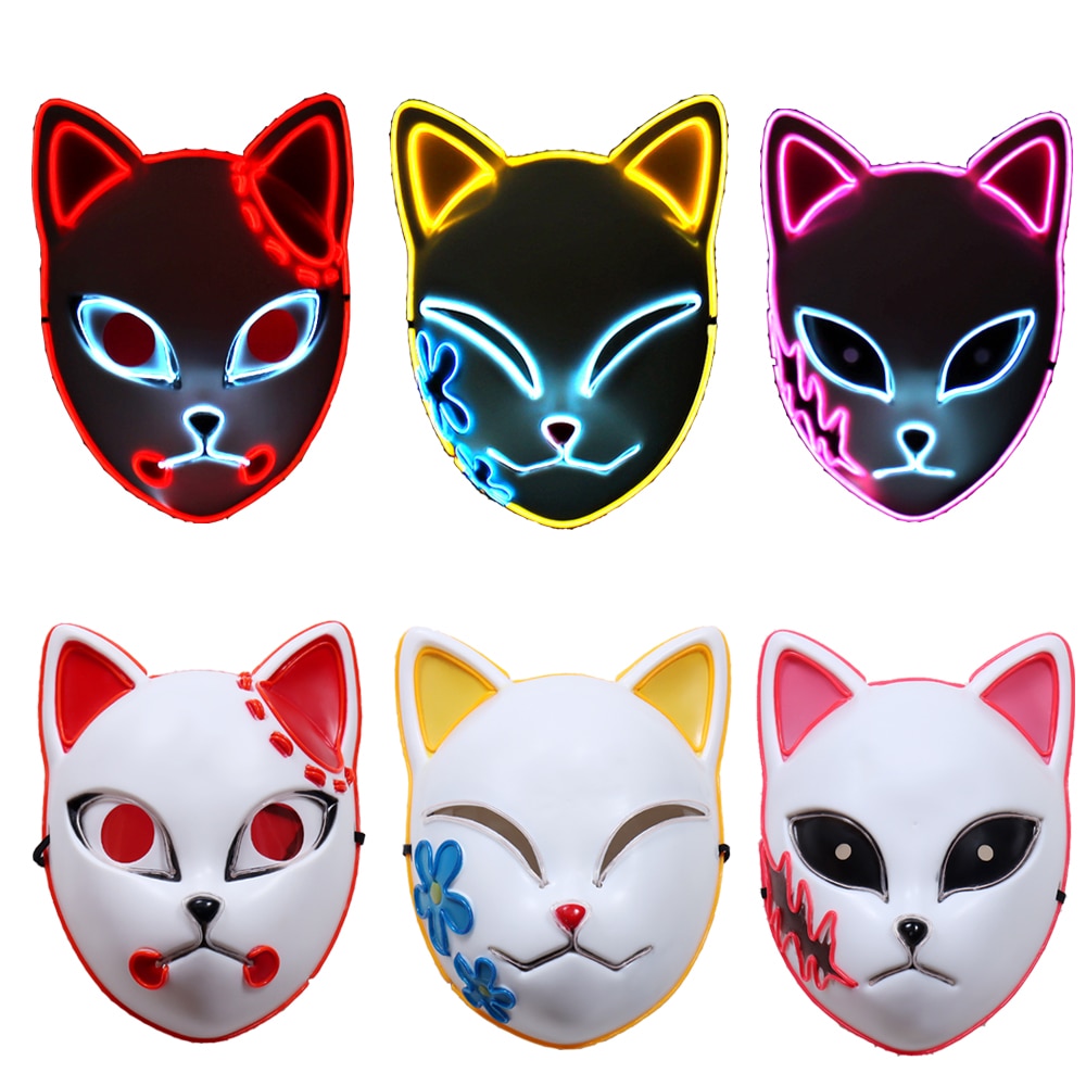 TEEK - LED Demon Slayer Tanjirou Cat Mask MASK theteekdotcom   