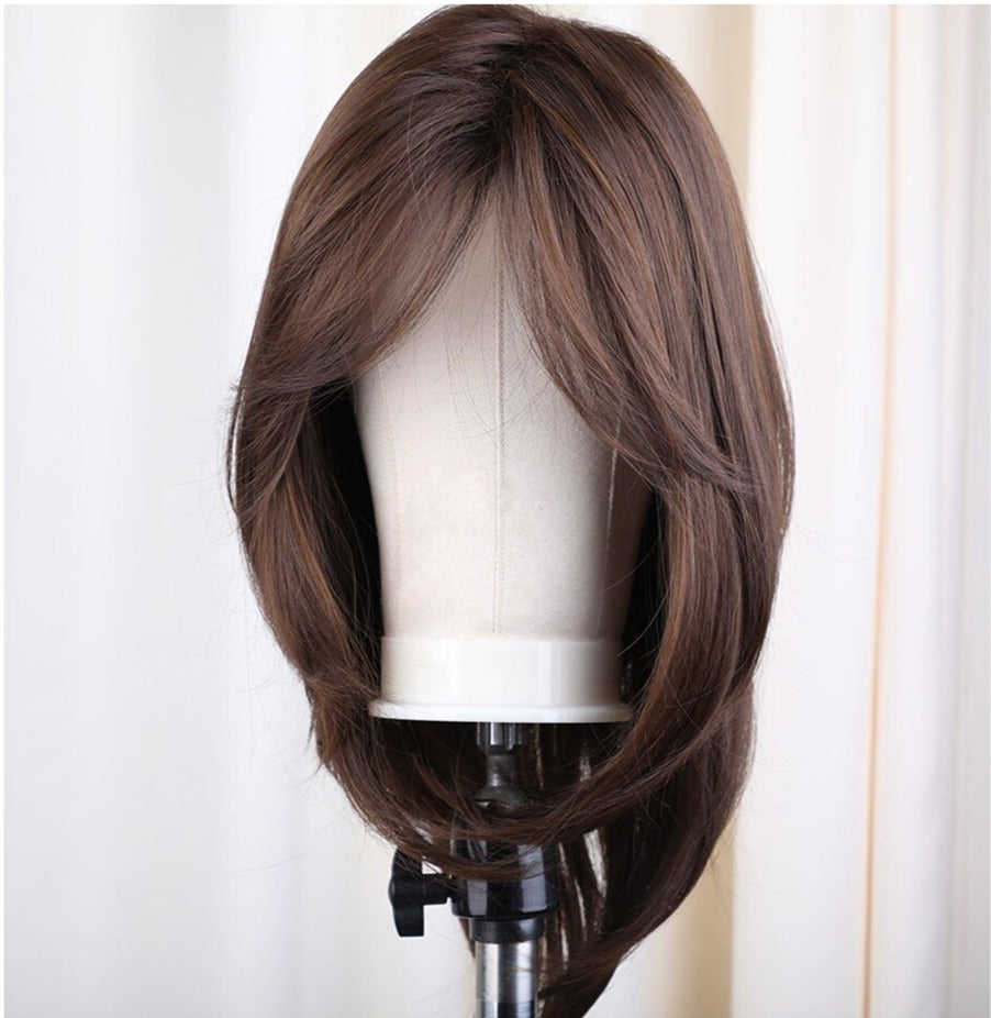 TEEK - Various Medium Straight Natural Style Side Bangs Wigs HAIR theteekdotcom   