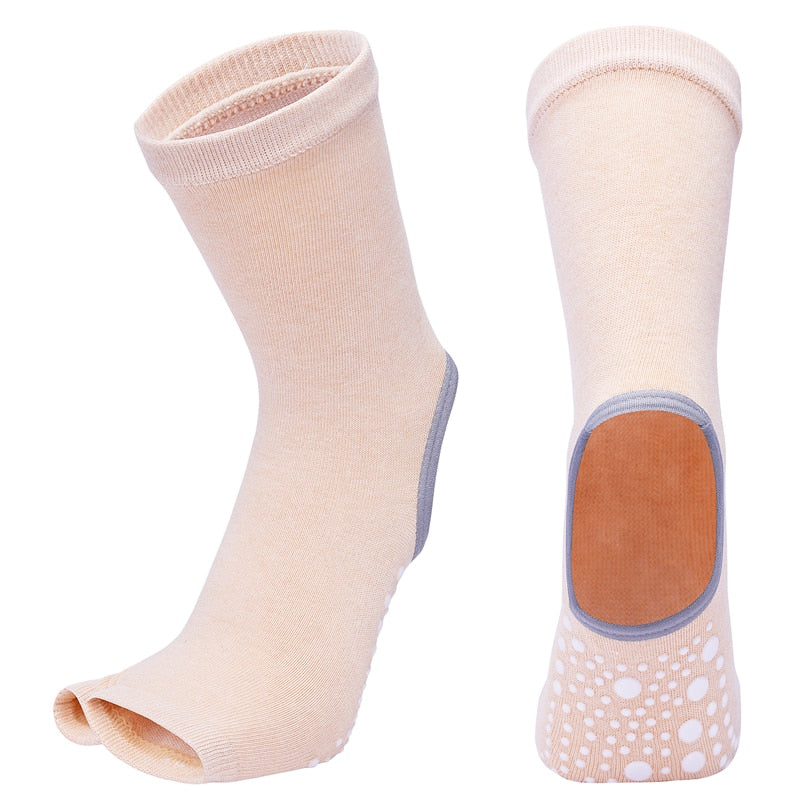 TEEK - Two Toe Yoga Socks SOCKS theteekdotcom Beige EU35-43 US 4.5-8.5 