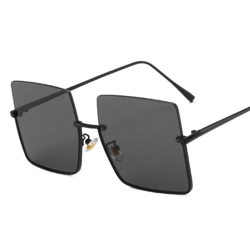 TEEK - Bizzy Boss Bottom Frame Square Sunglasses EYEGLASSES theteekdotcom Black Gray  