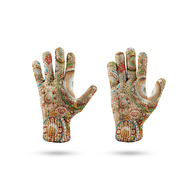 TEEK - Printed Pearl Agate 3D Knit Gloves GLOVES theteekdotcom 2 One Size 