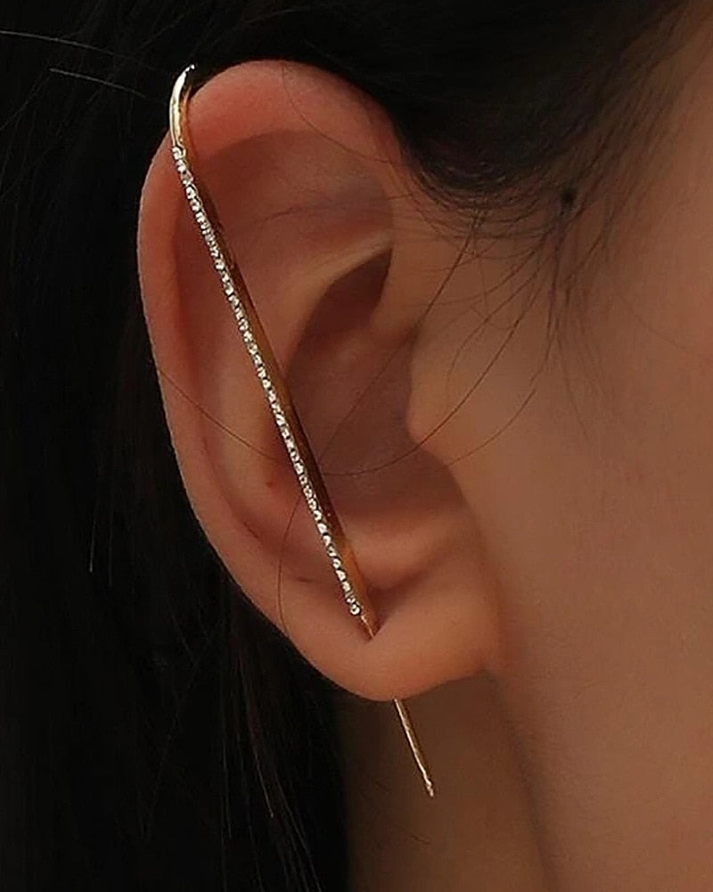 TEEK - Ear Needle Wrap Crawler Earrings JEWELRY theteekdotcom 8984 gold  
