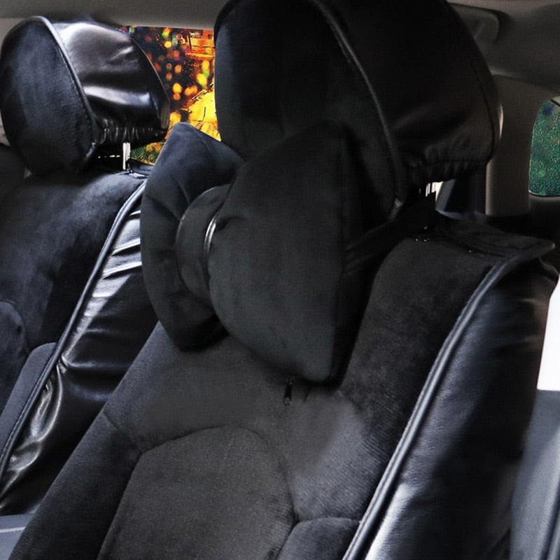 TEEK - Plush Outlined Knot Car Seat Cushions AUTO ACCESSORIES theteekdotcom 1black head pillow  
