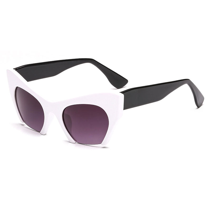 TEEK - Half Frame Cateye Glasses EYEGLASSES theteekdotcom White black Gray  
