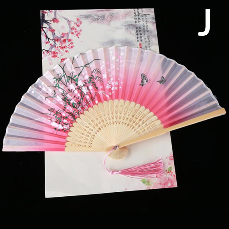TEEK - Flower Patterned Folding Hand Fan FAN theteekdotcom J  