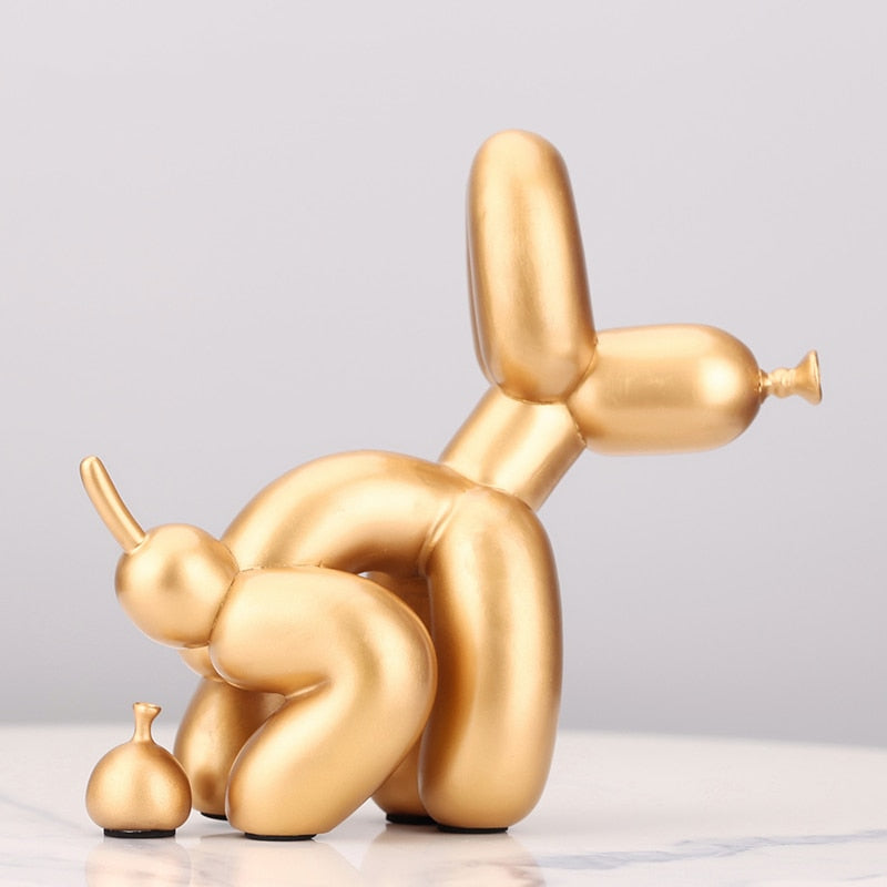 TEEK - PoOop Balloon Dog Statue HOME DECOR theteekdotcom golden-22cm  