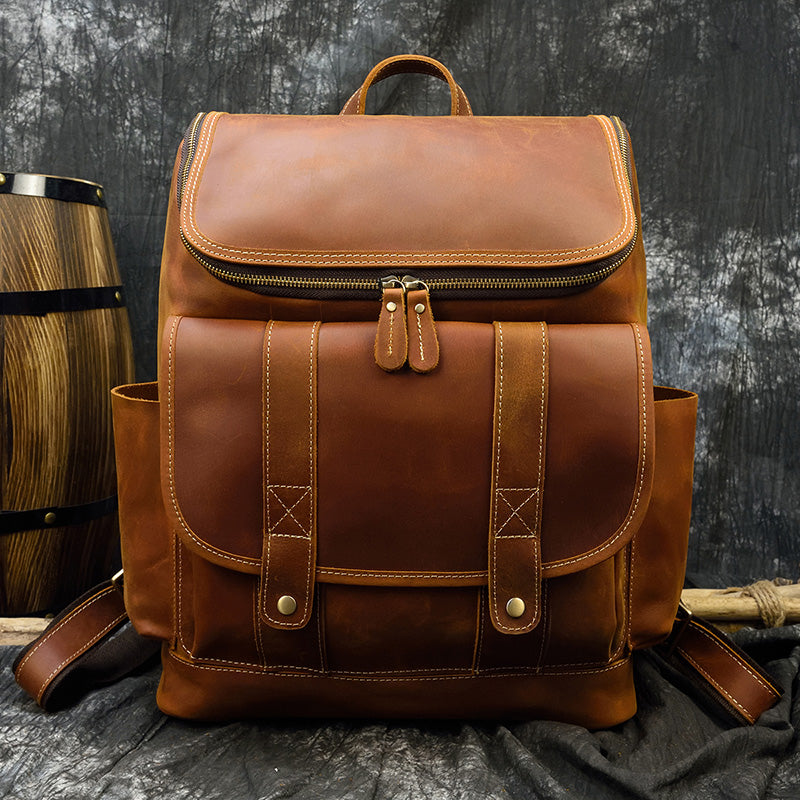 TEEK - Genuine Rucksack Backpack | Various Styles BAG theteekdotcom Deisgn5 Light Brown  