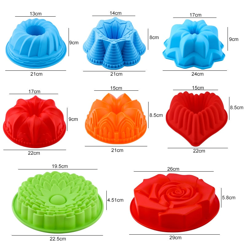 TEEK - 3D Shape Random Color Silicone Cake Molds HOME DECOR theteekdotcom   