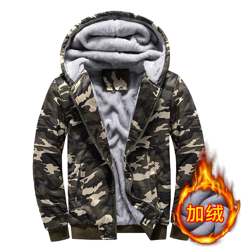 TEEK - Warm Fleece Hooded Jacket JACKET theteekdotcom Green D109 M 45-55KG 