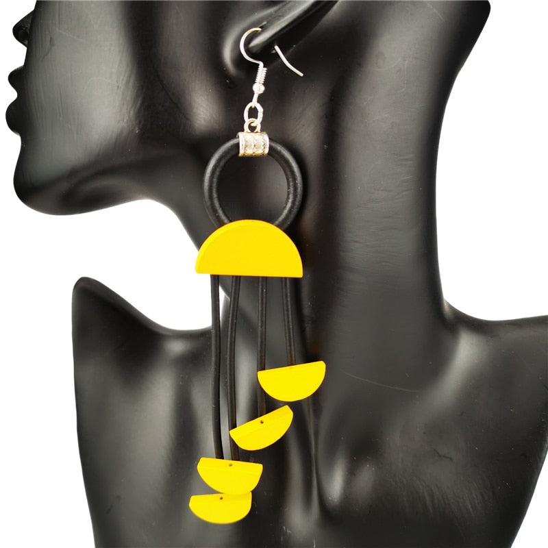 TEEK - Rubber Drop Wood Heart Earrings JEWELRY theteekdotcom Style 23 yellow  