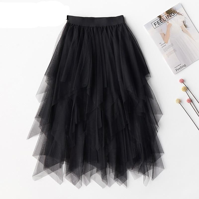 TEEK - Flex Pleated Skirt SKIRT theteekdotcom Black Tulle One Size 