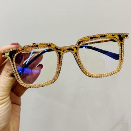 TEEK - Outline Rhinestone Eyeglasses EYEGLASSES theteekdotcom 1830 Leapard  