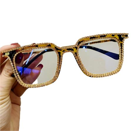 TEEK - Outline Rhinestone Eyeglasses EYEGLASSES theteekdotcom 1830 Leapard  