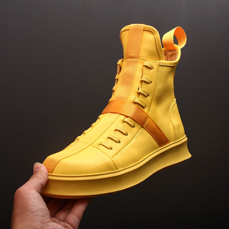 TEEK - Mens Personality Platform High-Top Sneakers SHOES theteekdotcom yellow 6 