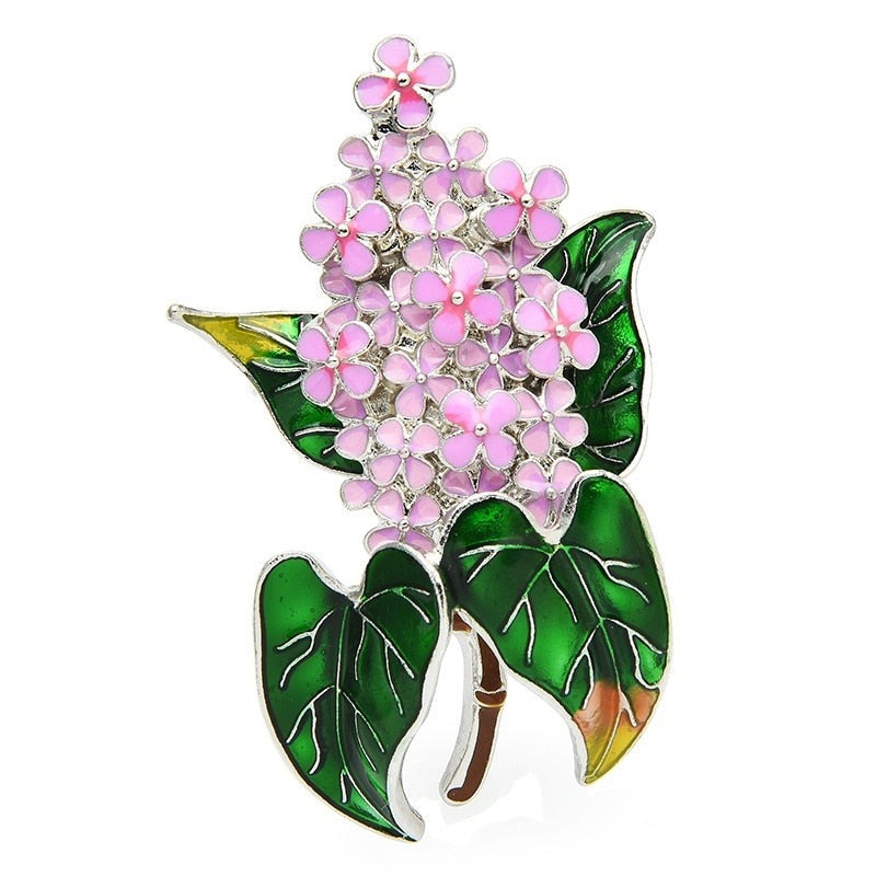 TEEK - Enamel Lilac Flower Brooches JEWELRY theteekdotcom pink  