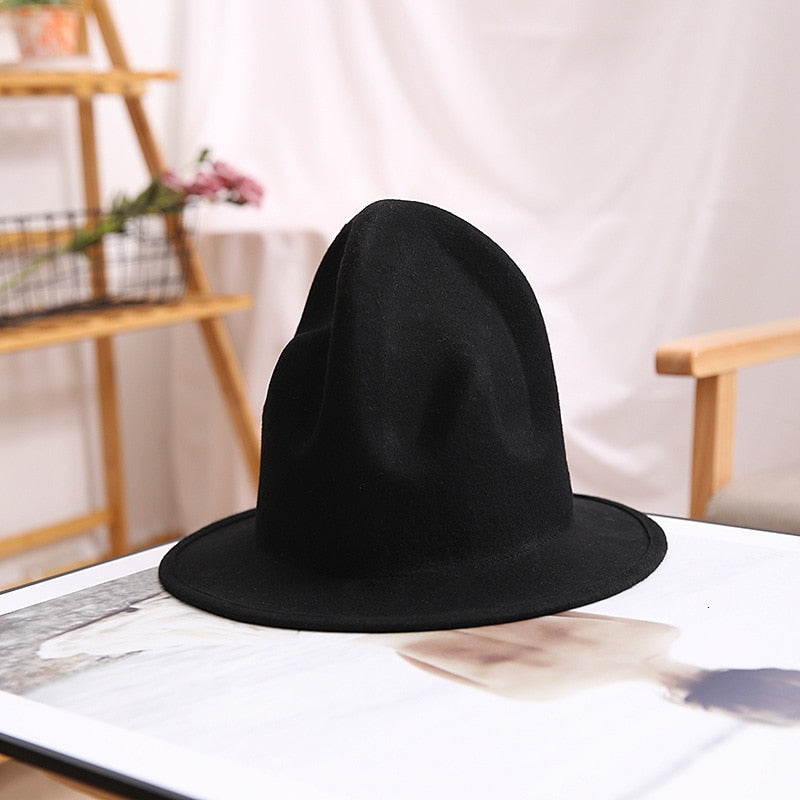 TEEK - Felt Fedora 100% Australia Wool Cap Hat HAT theteekdotcom black M (22.04in-22.83in) 
