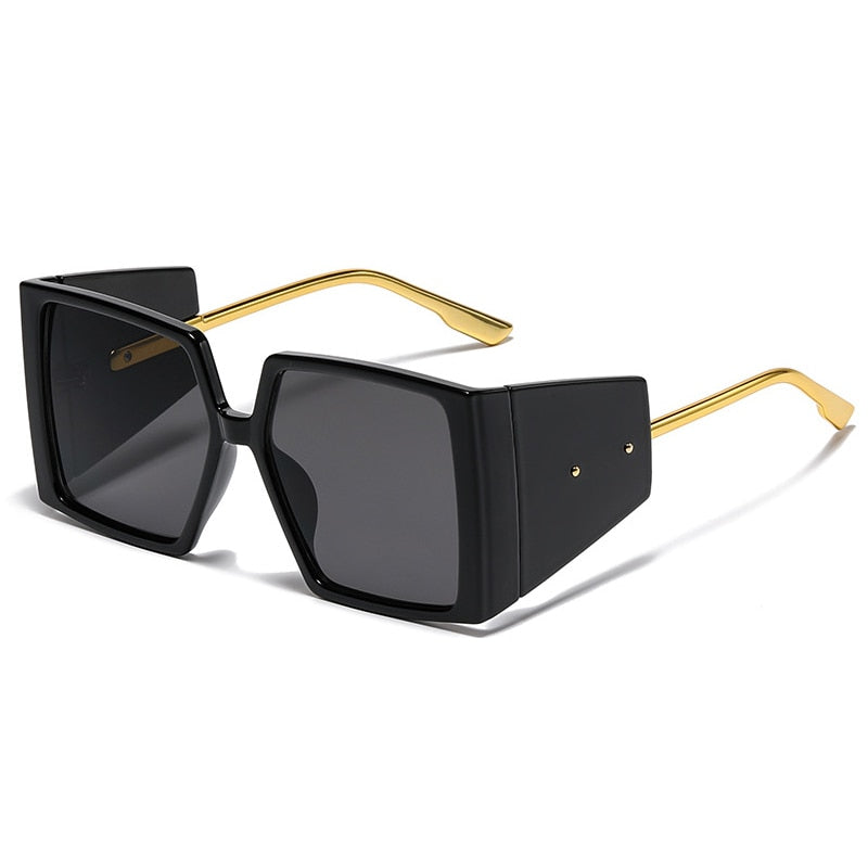 TEEK - Square Barely Blockers Sunglasses EYEGLASSES theteekdotcom Black-Black  