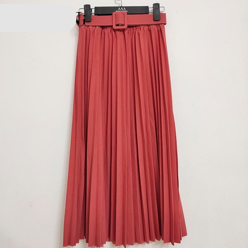 TEEK - Flex Pleated Skirt SKIRT theteekdotcom Orange One Size 