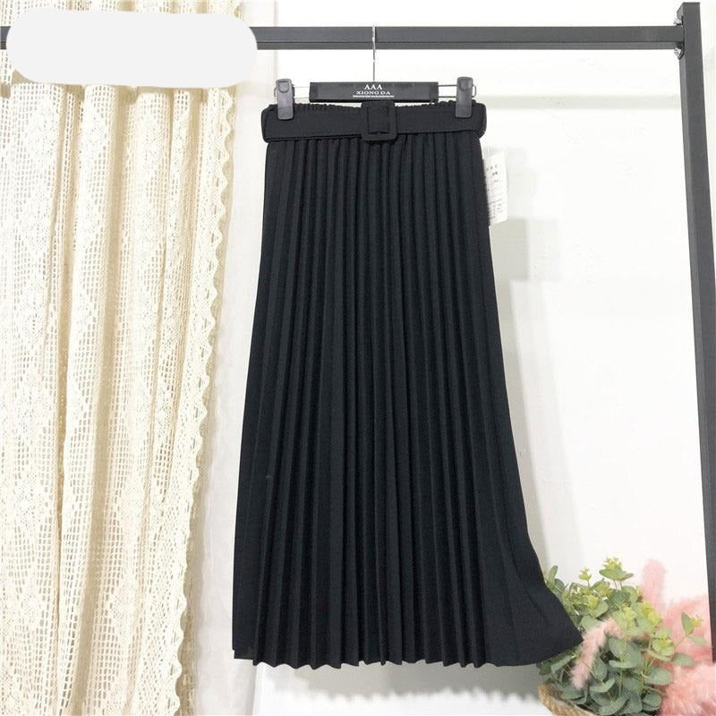 TEEK - Flex Pleated Skirt SKIRT theteekdotcom Black One Size 