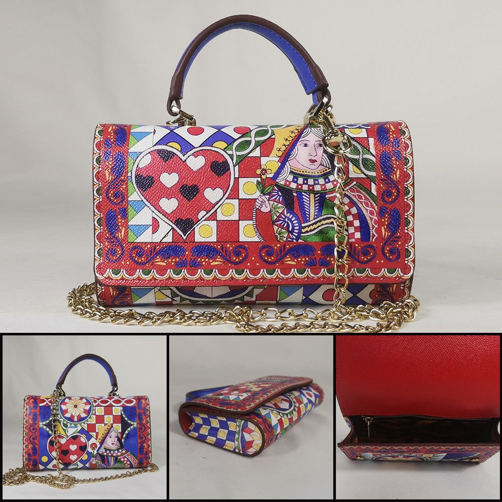 TEEK - Various Royal Printed Handbags BAG theteekdotcom 5 SM: 7.48in x 4.53in x 1.97in 