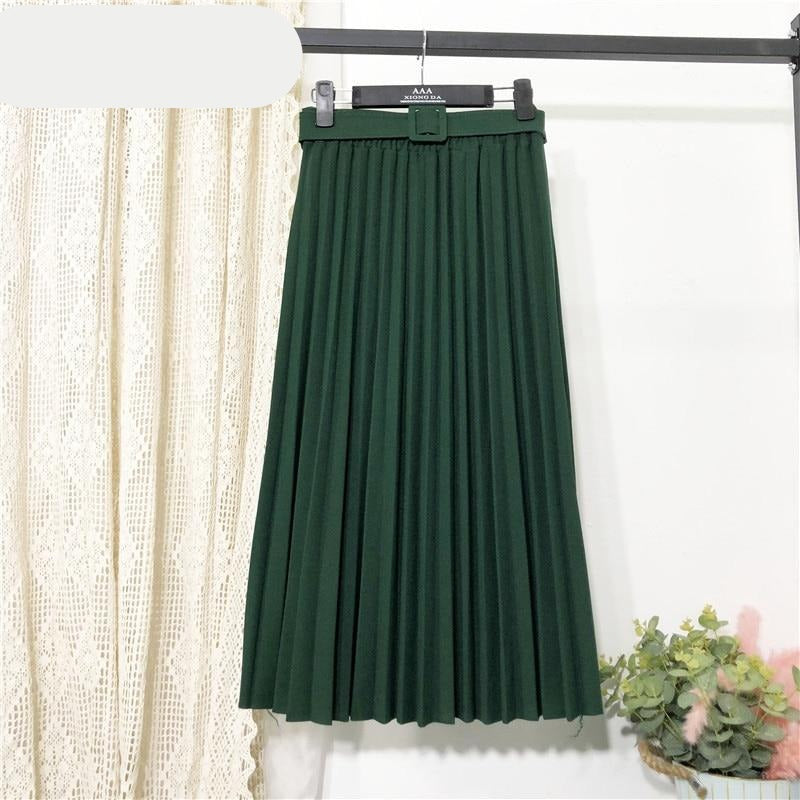 TEEK - Flex Pleated Skirt SKIRT theteekdotcom Green One Size 