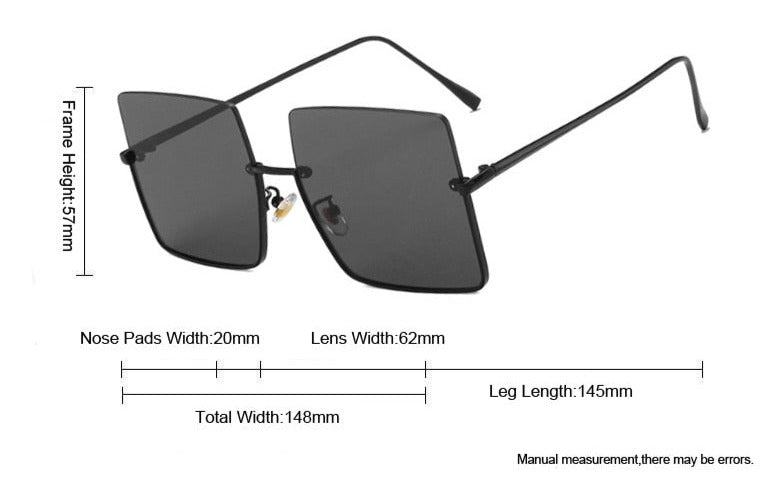 TEEK - Bizzy Boss Bottom Frame Square Sunglasses EYEGLASSES theteekdotcom   