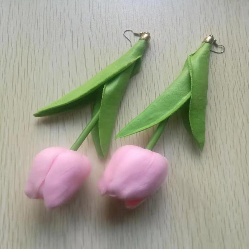TEEK - Upside Down Tulip Earrings JEWELRY theteekdotcom Pale pink  