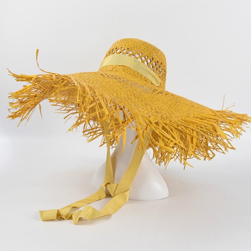 TEEK - Big Brim Tie Beach Hat | Various Colors HAT theteekdotcom yellow  