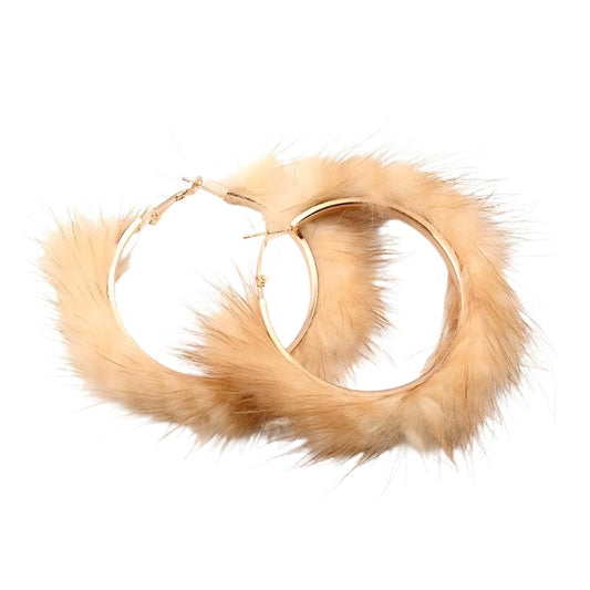 TEEK - Large Plush Pierced Fluff Hoops JEWELRY theteekdotcom   