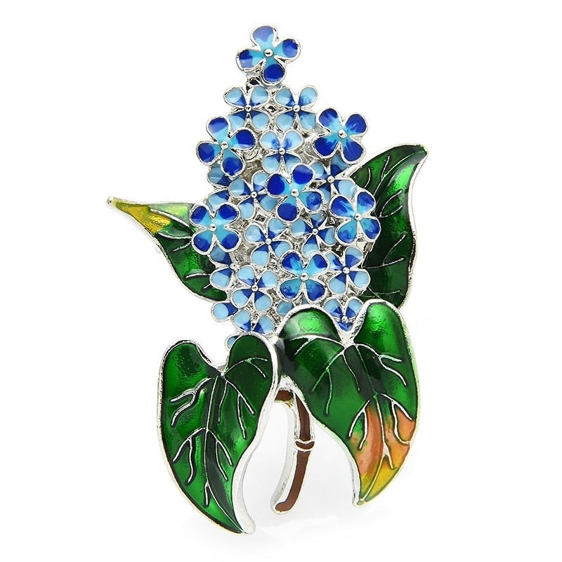 TEEK - Enamel Lilac Flower Brooches JEWELRY theteekdotcom blue  