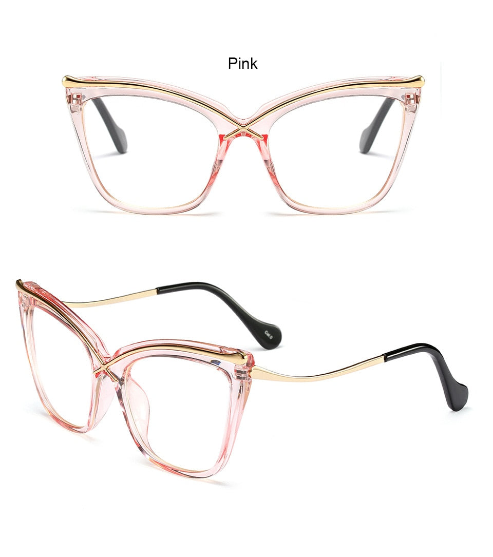 TEEK - Vintage Flower Cat Eyeglasses EYEGLASSES theteekdotcom C3 pink clear  