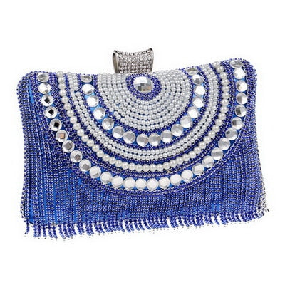 TEEK - Variety of Tassel Bejeweled Evening Bags BAG theteekdotcom YM1074blue  