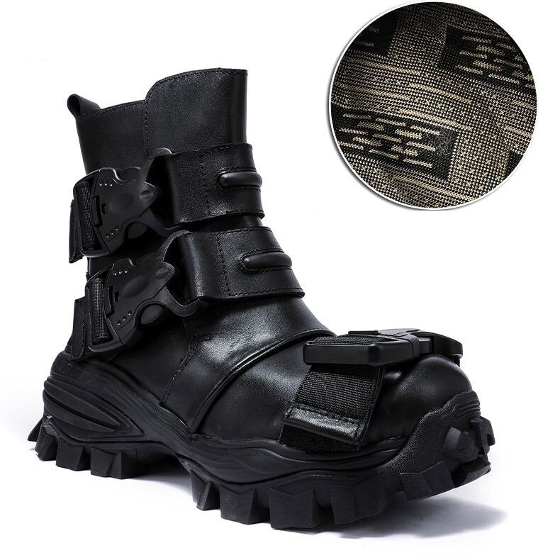 TEEK - Italian Desert Triple Buckle Boots SHOES theteekdotcom Black Cotton US 5.5 (label 5.5) 