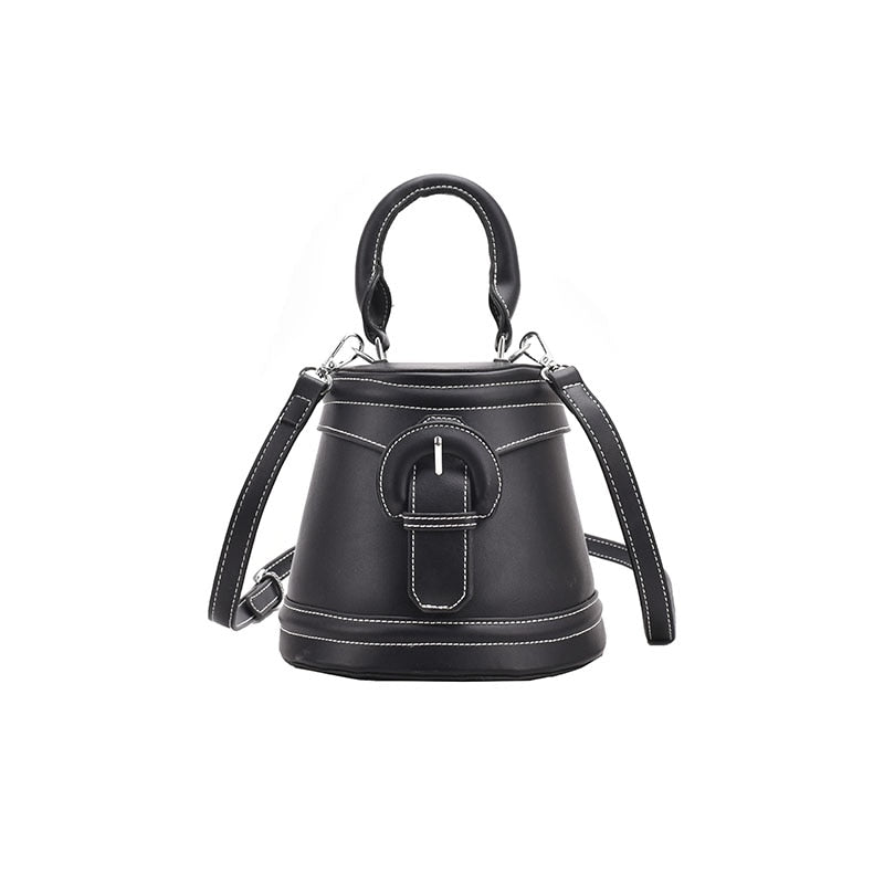 TEEK - Contrast Handle Bucket Bag BAG theteekdotcom black  